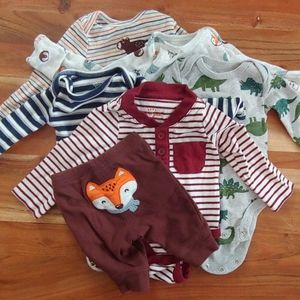 5 newborn long sleeve onsies 1 newborn fox pants